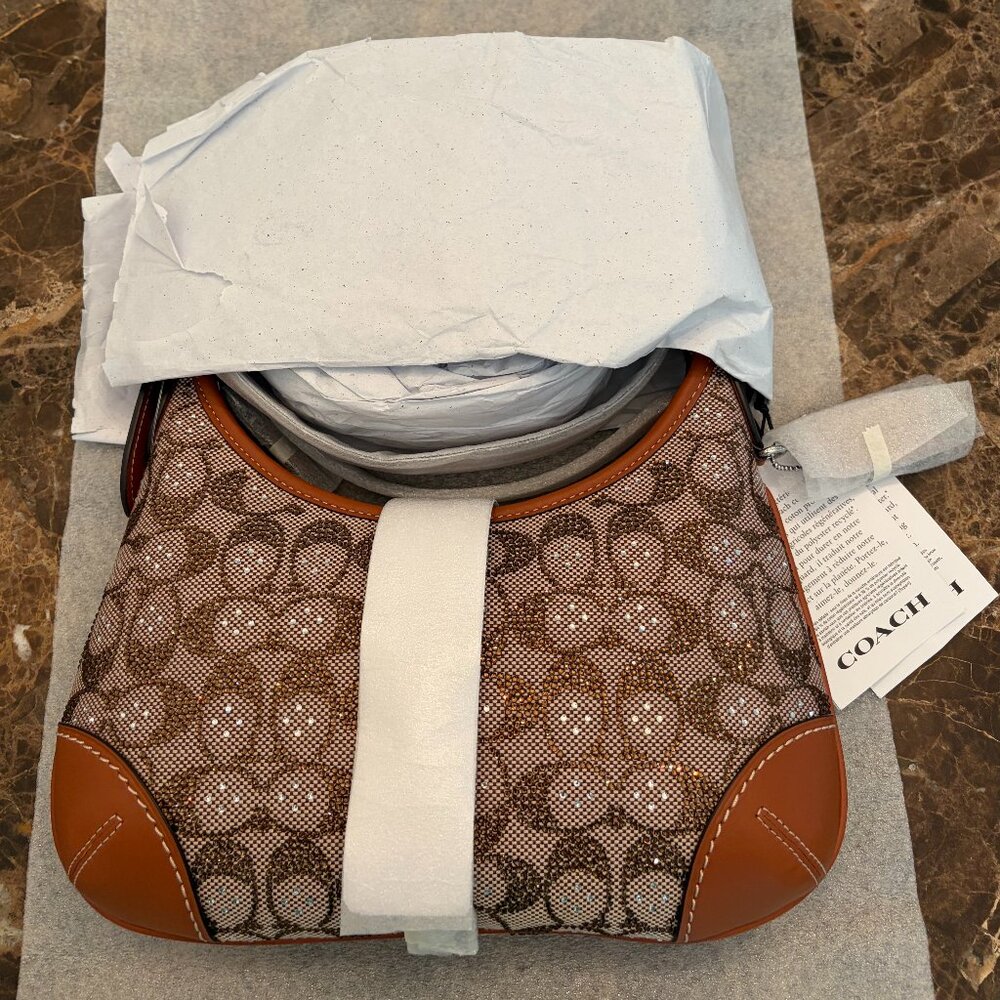 Coach Hampton's Hobo Bag in Crystal Signature Jacquard (Amber)